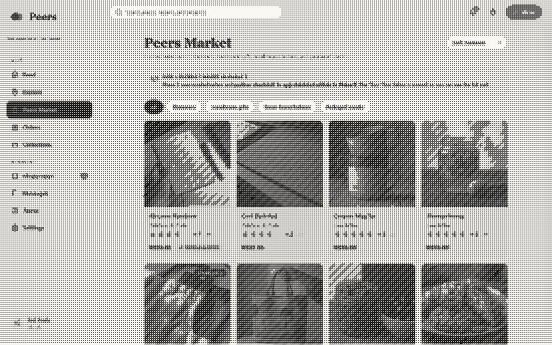 Peers app market screen